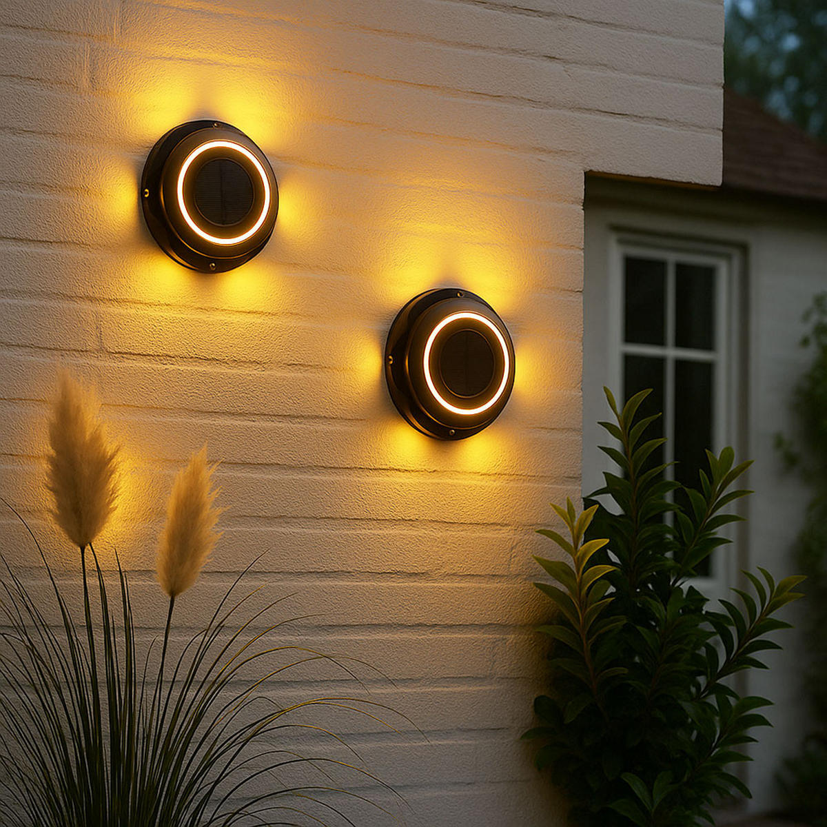 LED AUSSENLEUCHTE Kunststoff Schwarz - Schwarz, Metall (14/14/3.6cm) - Globo Lighting