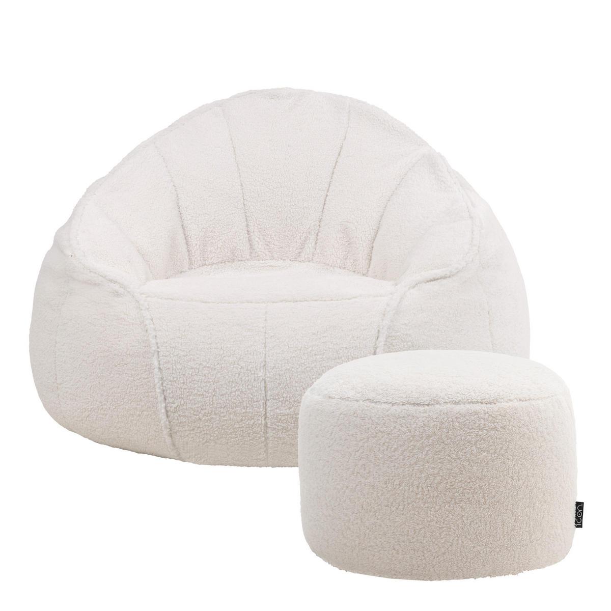 SITZSACK Borg Stuhl und Rund Fußhocker - Beige, Kunststoff (95/75/95cm) - icon