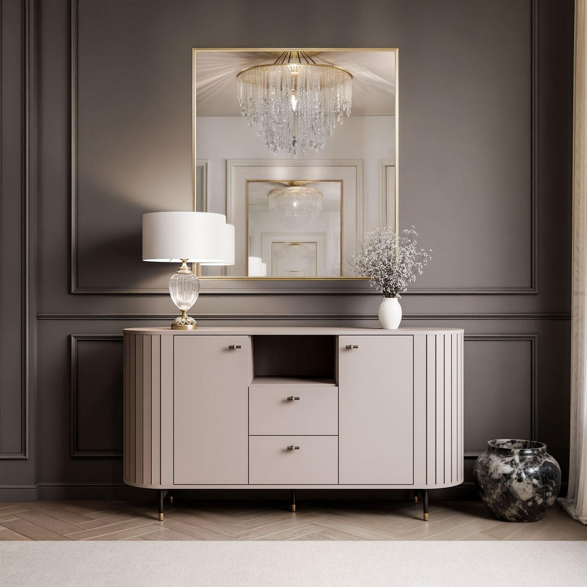SIDEBOARD ELODIE 150 2T2S Kaschmir - Kaschmir, Holzwerkstoff (150/81/40cm) - Lookway