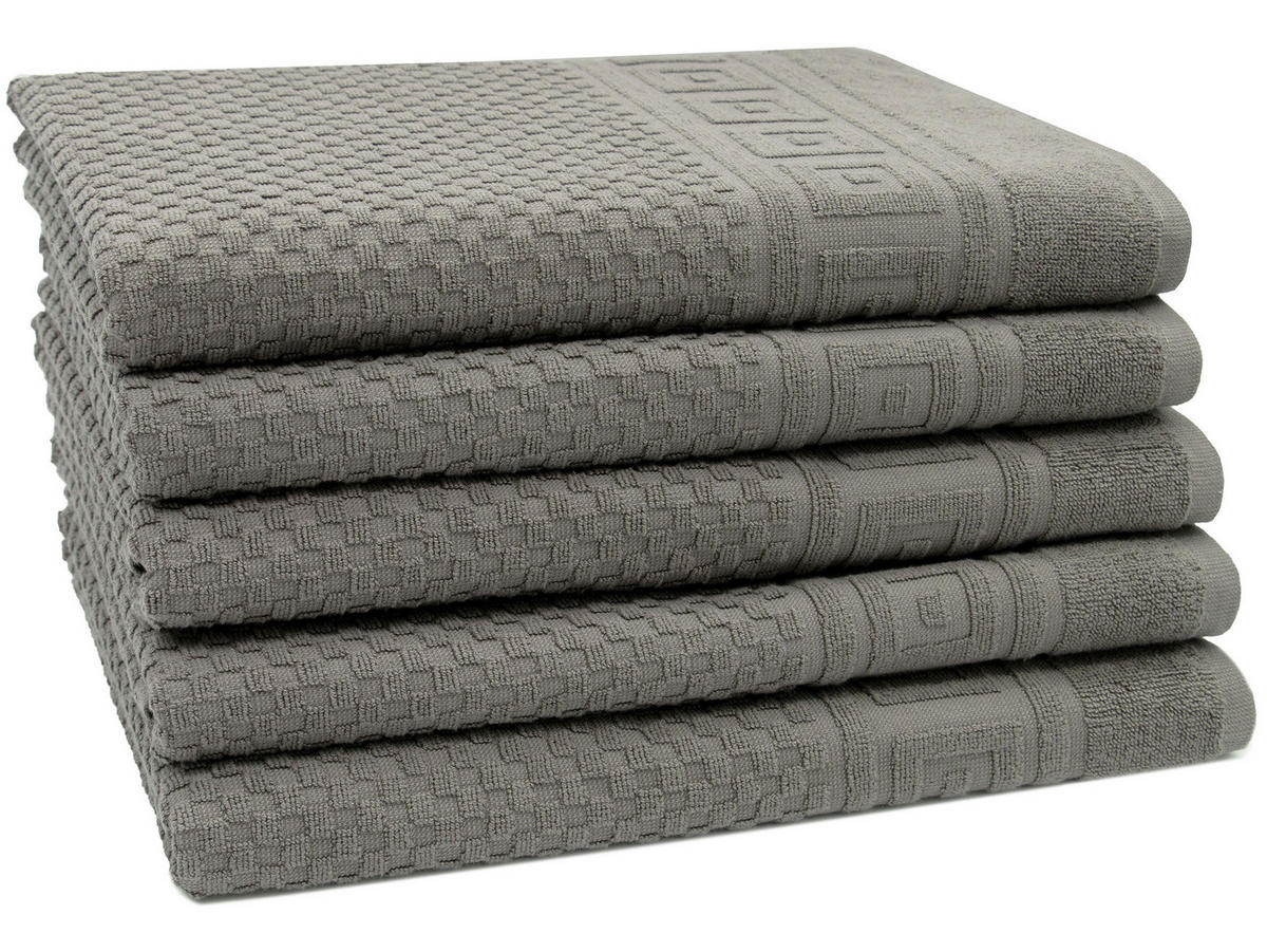 DUSCHTÜCHER, 5er-Set, 70x140 cm, 100% Baumwolle, Grau - Anthrazit, Textil (70/140cm) - Zollner