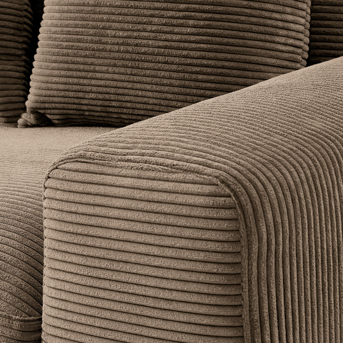 3-SITZER SOFA - Taupe, Textil (243/92/103cm) - home24