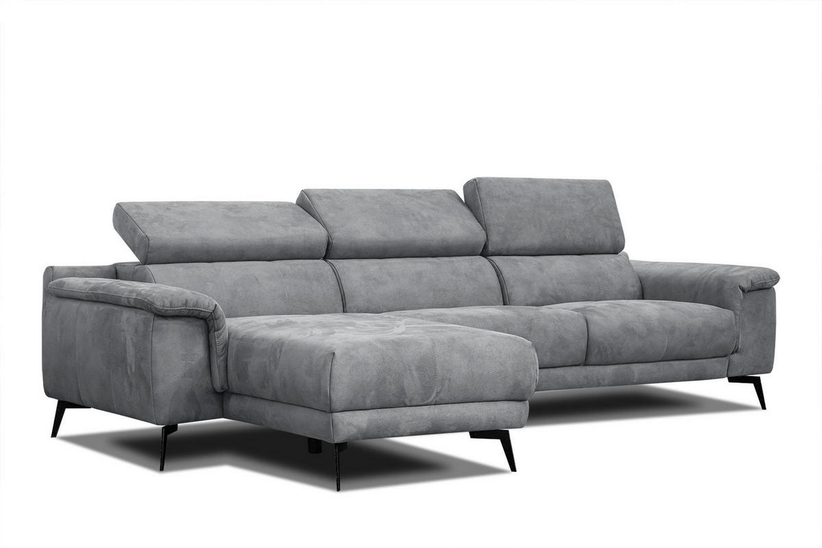 ECKSOFA FIERO 4-Sitzer, grau - Schwarz/Grau, Holzwerkstoff/Textil (158/269cm) - Courtois Laville