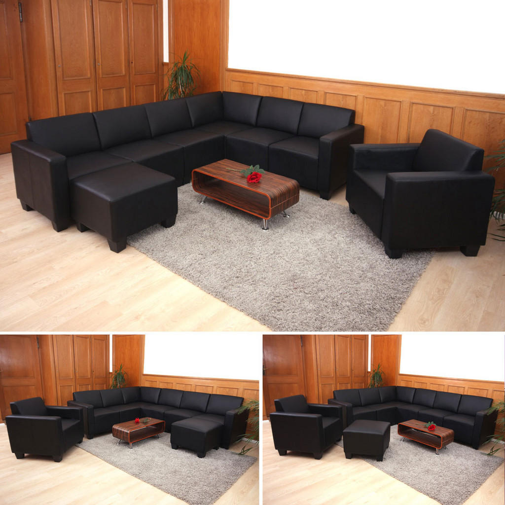 Thumbnail - MCW Couch-Garnitur, Schwarz, Textil, 288x76x216 cm, Wohnzimmer, Sofas & Couches, Sitzgarnituren