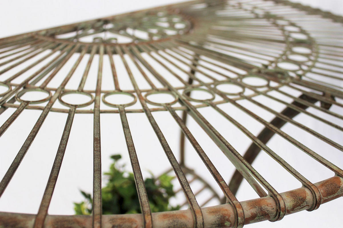 WANDTISCH Halbrund Metall Grün/Patina antik 100/51/80 cm - Grün, Metall (51/100/80cm) - DanDiBo