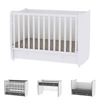 BABYBETT Dream NEW weiß 140 x 70 cm, Schaukelbett, Schreibtisch, Schublade, Hubgitter - Weiß, Holzwerkstoff (70/140cm) - Lorelli