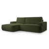 ECKSOFA L Form Ablia Dunkelgrün 267/168/87 cm mit Schlaffunktion L - Schwarz/Grün, Kunststoff/Textil (168/267cm) - AX Living