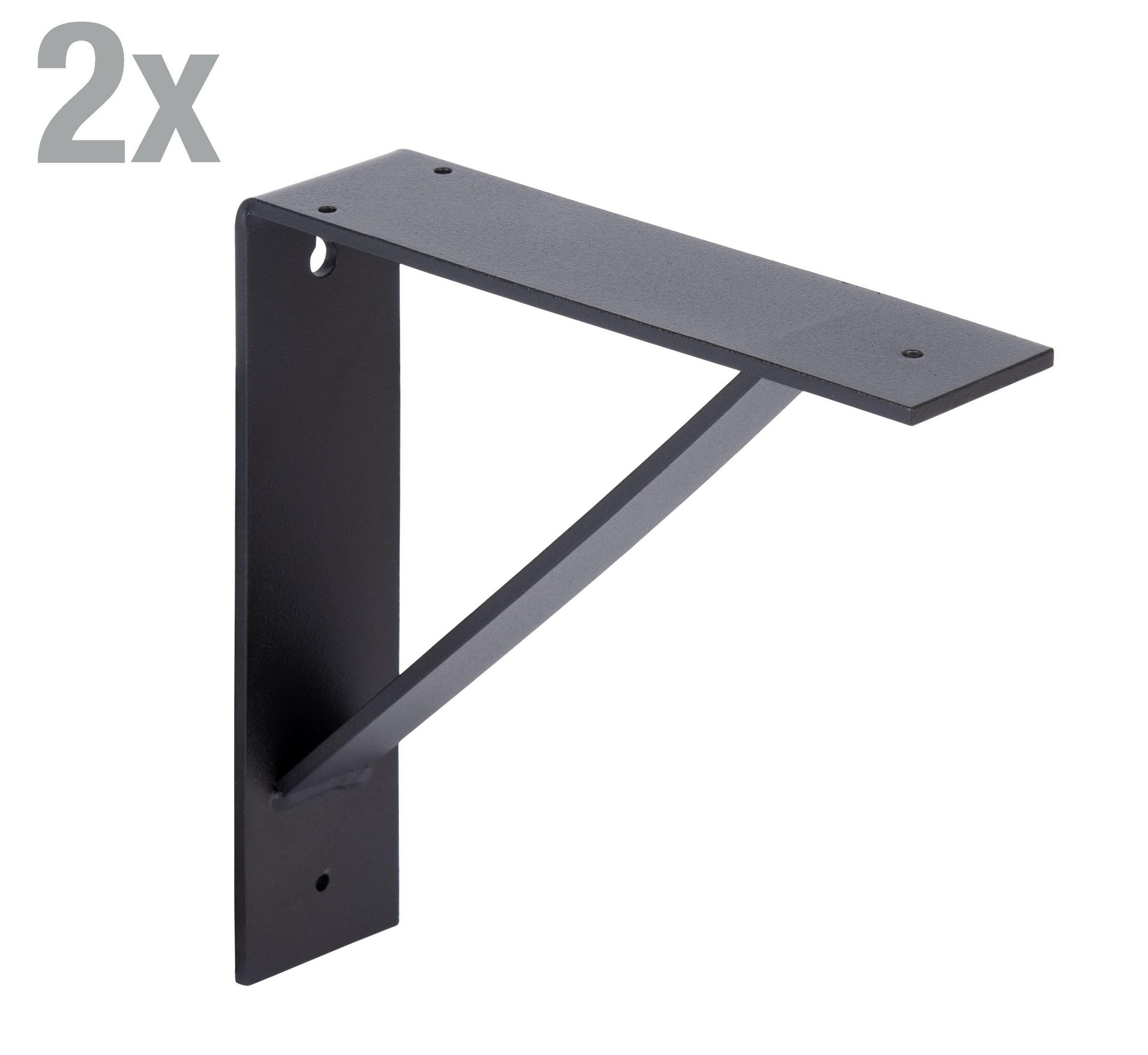 REGALTRÄGER als 2er Set Sam, Stahl in verschiedenen Trendfarben - Schwarz, Metall (5/20.5/20.5cm) - Alberts