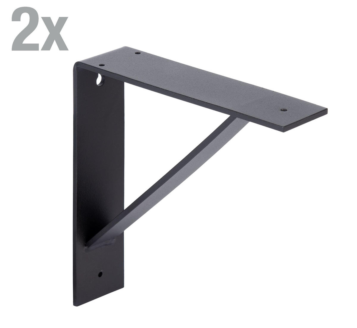 REGALTRÄGER als 2er Set Sam, Stahl in verschiedenen Trendfarben - Schwarz, Metall (5/20.5/20.5cm) - Alberts