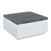 COUCHTISCH mit 2 Schubladen & LEDs - MDF lackiert - Weiß & Beton-Optik- HALO II - Grau, Holz (90/90/45cm) - Vente-Unique