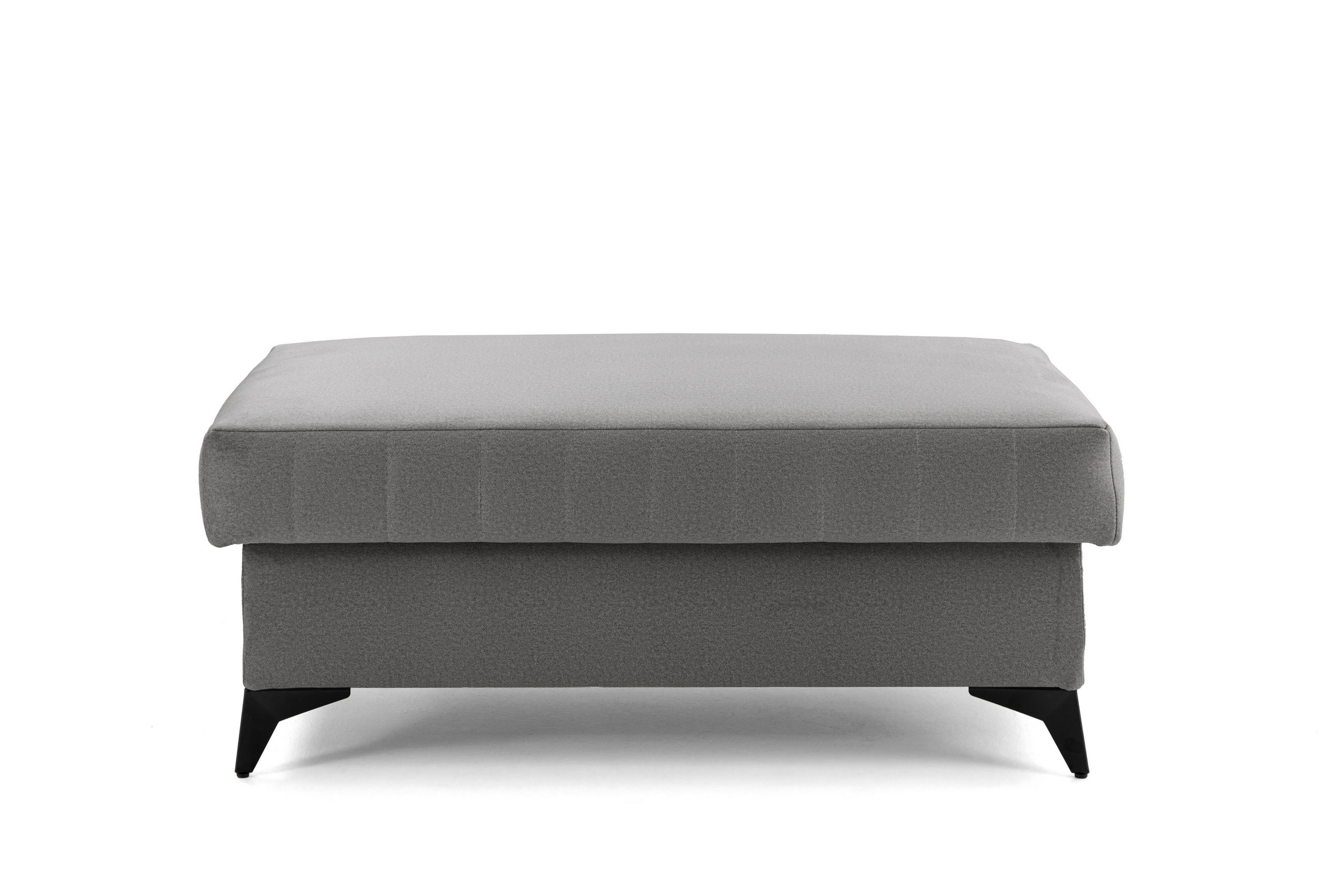 POUF PIERO 107 x 60 cm Velours Grau - Schwarz/Grau, Holz/Textil (107/43/60cm) - Muffo