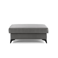 POUF PIERO 107 x 60 cm Velours Grau - Schwarz/Grau, Holz/Textil (107/43/60cm) - Muffo