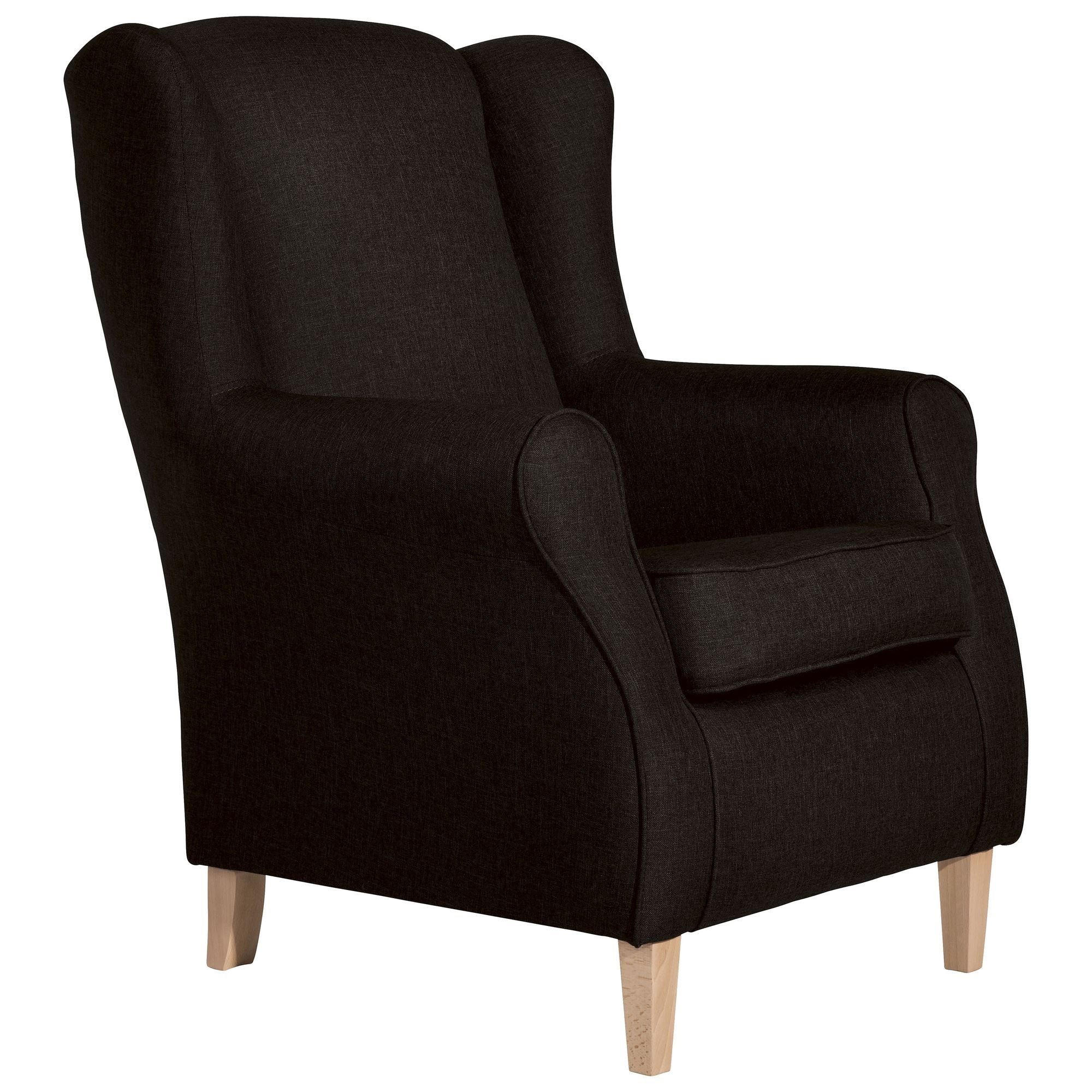OHRENSESSEL Karlen Bezug Flachgewebe Buche natur / schoko - Dunkelbraun/Buchefarben, Kunststoff (86/103/77cm) - 58aufmkessel