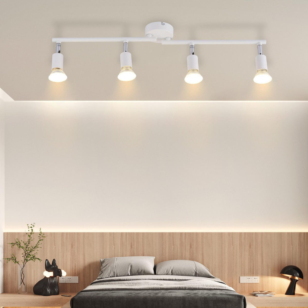 STRAHLER Flensburg 4-flammig 60/8/13.5 cm - Weiß, Metall (60/8/13.5cm) - Nettlife