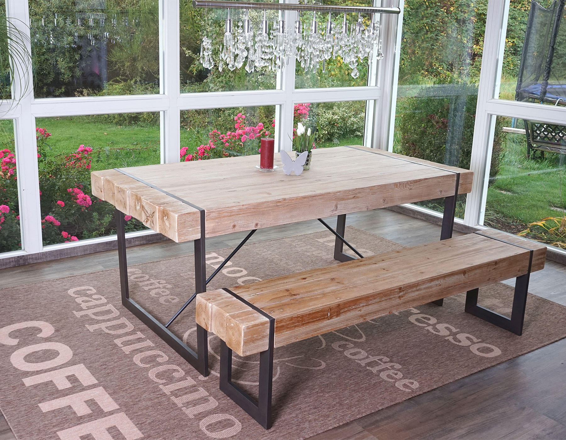 ESSZIMMERGARNITUR Eiche hell 2er-Set - Eiche Artisan, Holz (160/80/90cm) - MCW
