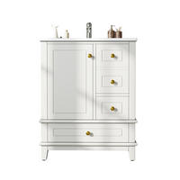BADEZIMMERSCHRANK Weiß Lackiert 3 Schubladen Tür Stauraum 61cm - Weiß, Keramik (61/86/47cm) - FLIEKS