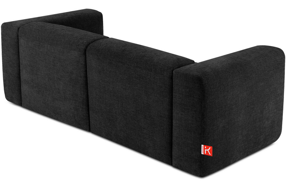 2-SITZER-MODULSOFA BUFFO mit extrem weicher und bequemer Sitzfläche, Gewebestoff, graphit - Graphitfarben, Textil (210/73/96cm) - KONSIMO®