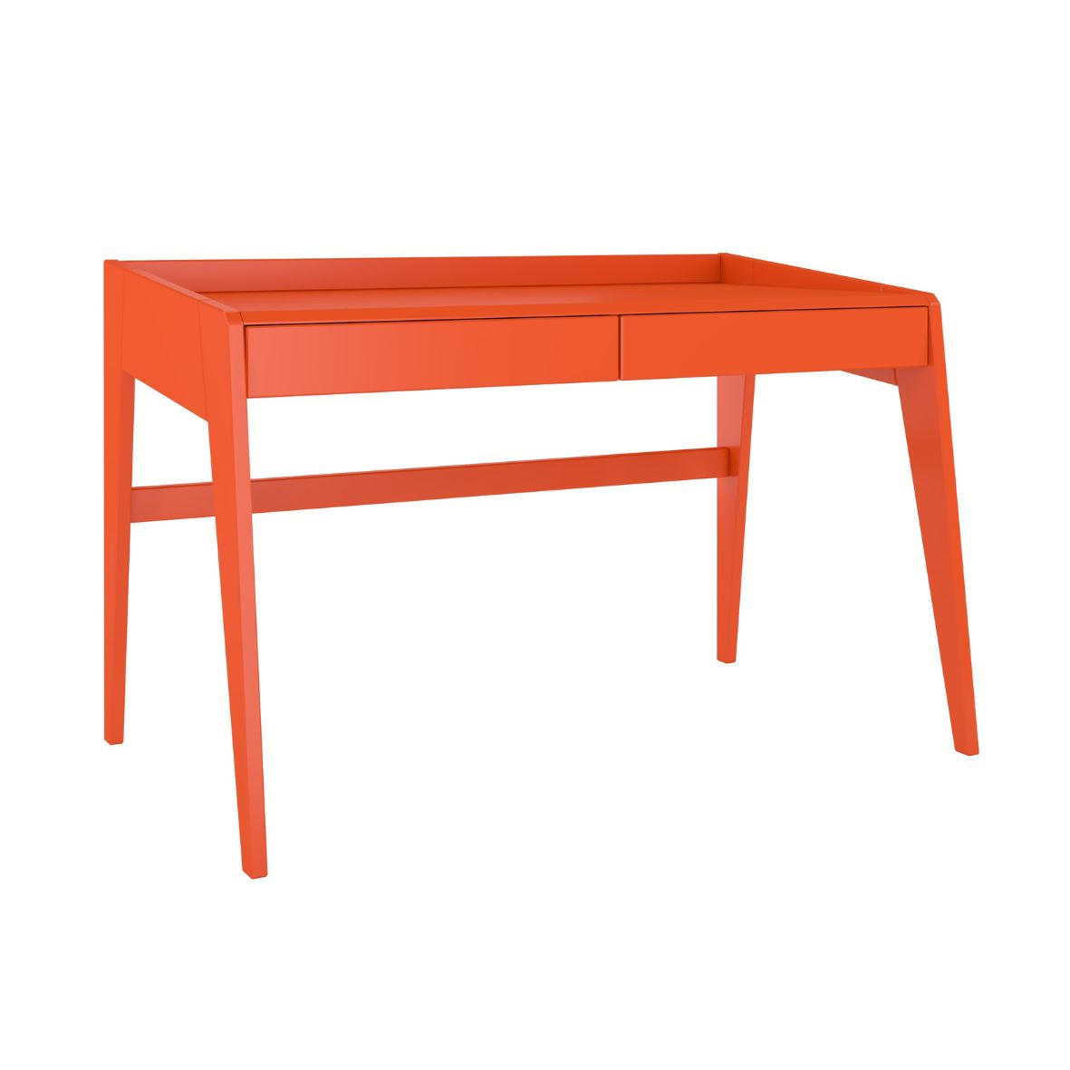 SCHREIBTISCH Lisa, 125/70/81 cm in Orange, Buchenholz - Orange, Holz/Buchenholz (70/125/81cm) - Visby