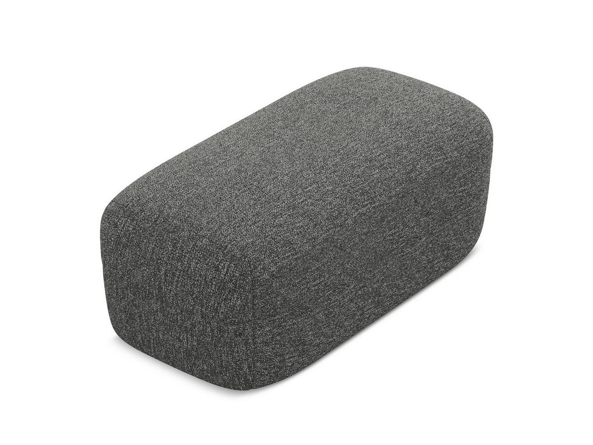 POUF Strukturstoff Stoff Grau - Dunkelgrau/Schwarz, Kunststoff/Textil (92/40/48cm) - Makamii