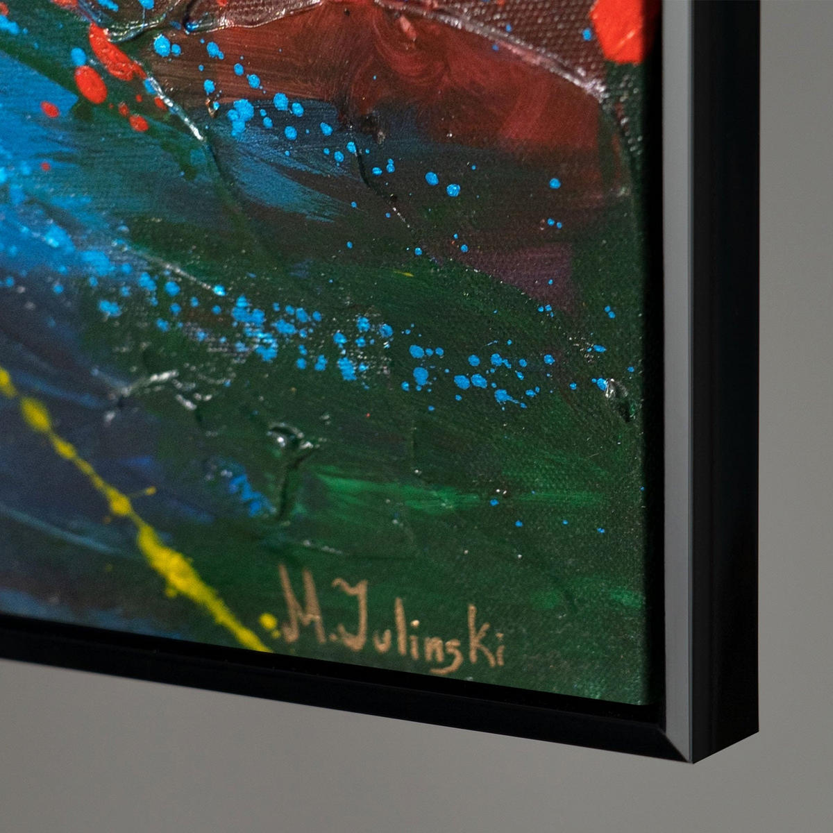GEMÄLDE Lied des Feuers Schattenfugenrahmen Schwarz 120x80 cm - Schwarz, Holz (120/80cm) - YS-art gallery