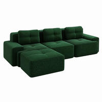 SOFA modularer Aufbau Cord Green 4-tlg. - Grün, Kunststoff (177/293.1cm) - Meubliv