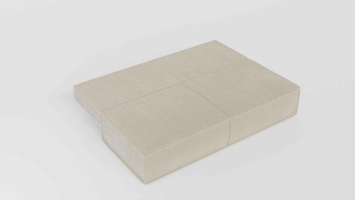 BETTSOFA LINO Creme Kordstoff mit Schlaffunktion - Creme, Textil (97/87/198cm) - MASSENO