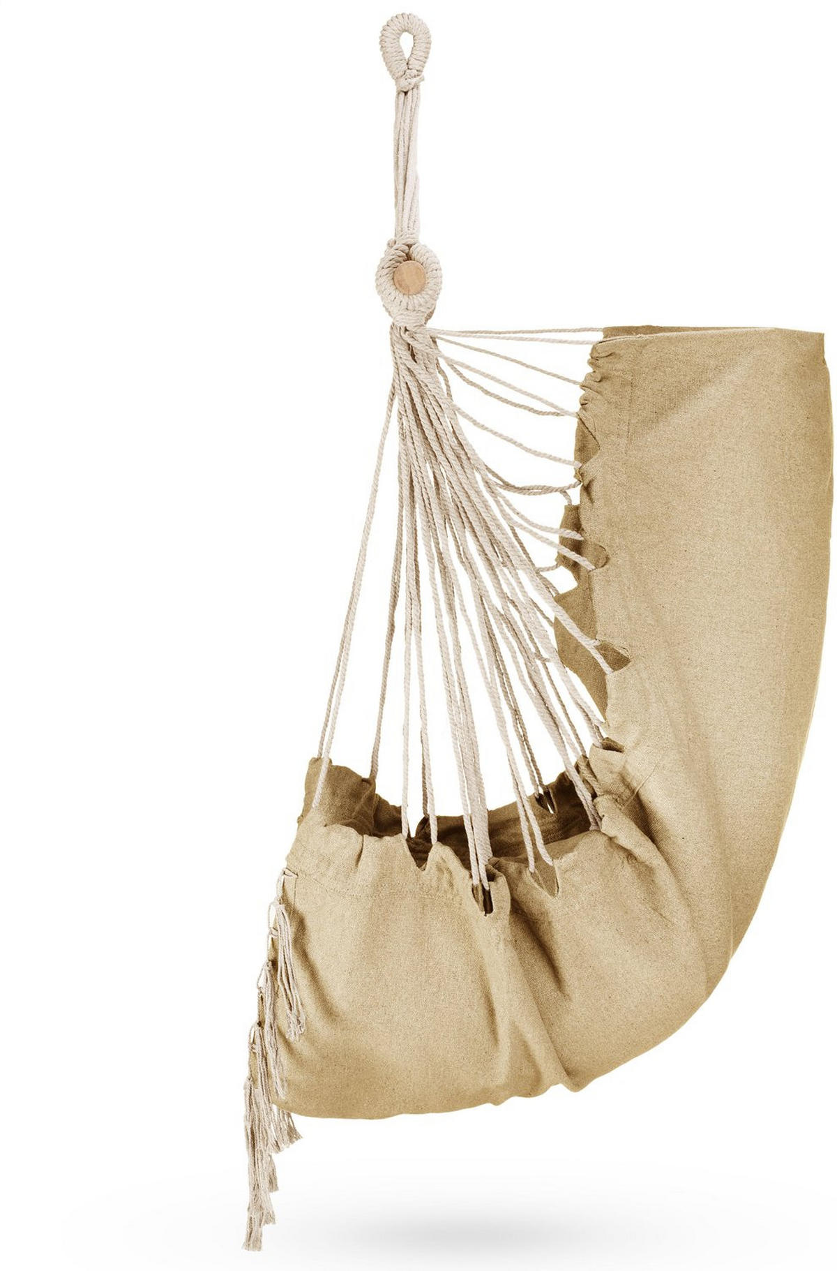 HÄNGESESSEL mit 3 Kissen 75/100/130 cm, bis 140 kg - Honig, Textil (100/130/75cm) - Outtec