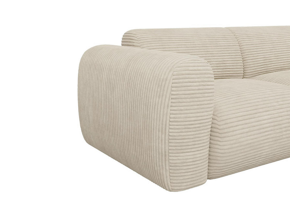 SOFA 3-Sitzer - Cord - Beige - POGNI - Beige, Textil (205/73/97cm) - Vente-Unique