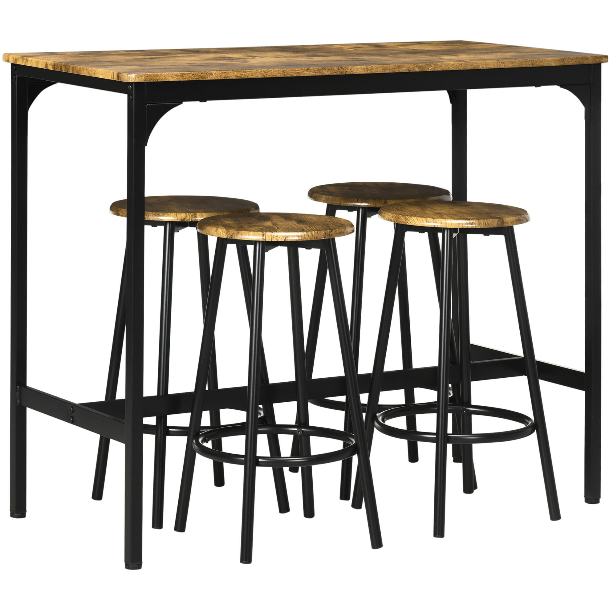 Meubliv Bartisch-Set Braun 50x89.5x110 cm