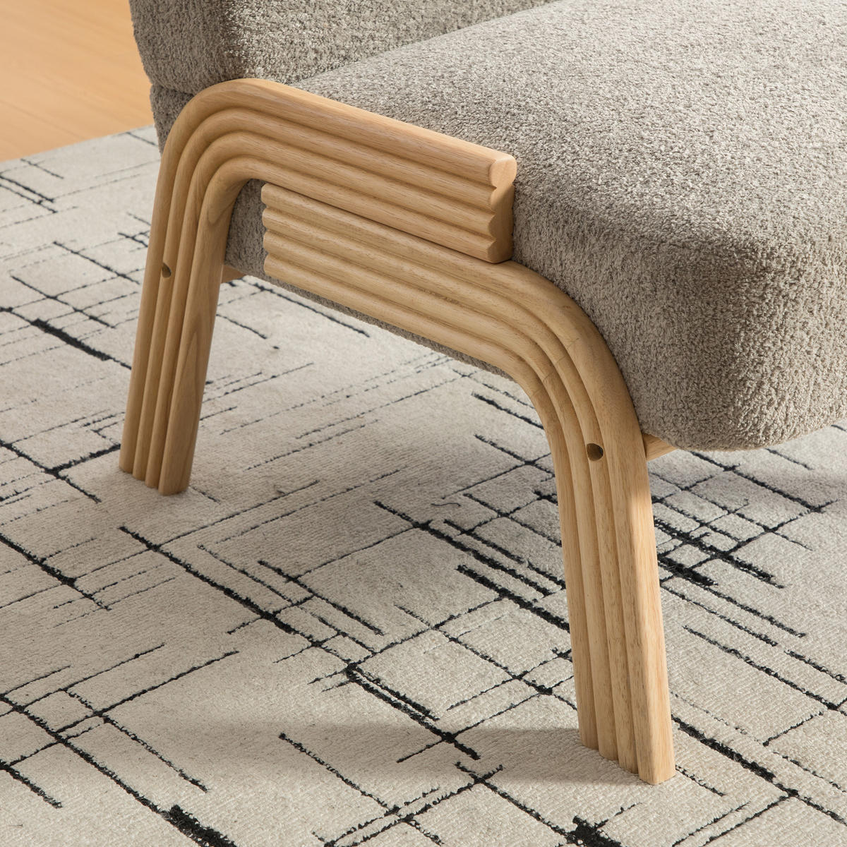 LOUNGESESSEL Chenille mit Holzgestell, DE-42395, Grau - Grau, Holzwerkstoff (61/78/72cm) - ComfortXL