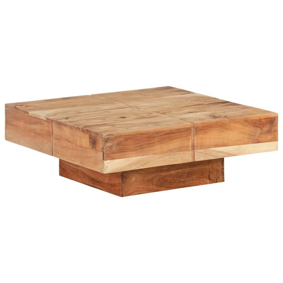 COUCHTISCH, 80/80/28 cm, aus Massivholz Akazie - Braun, Holz (80/80/28cm) - vidaXL