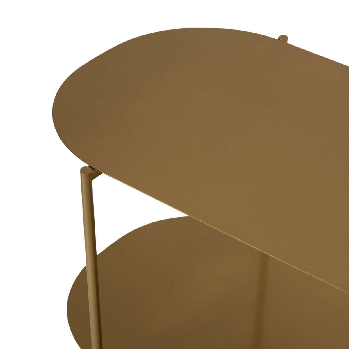 COUCHTISCH mit 2 ablagen mit abgerundeten kanten 51/100/45 cm - Goldfarben, Metall (104/51/45cm) - Calicosy