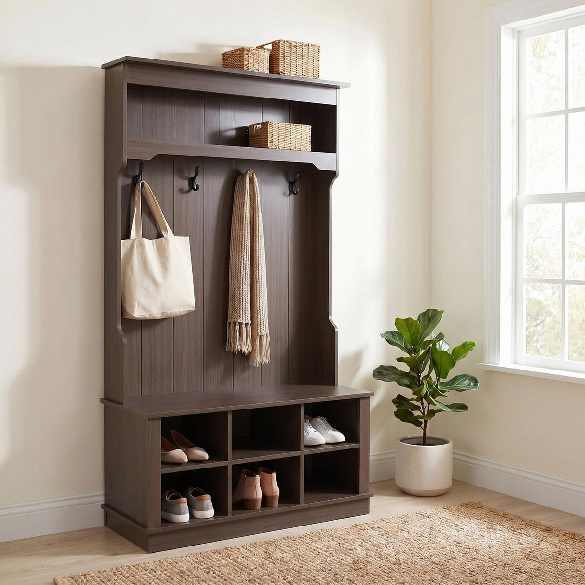 GARDEROBE Walnuss Dekor - Walnussfarben, Holz (100/170/39cm) - MCW