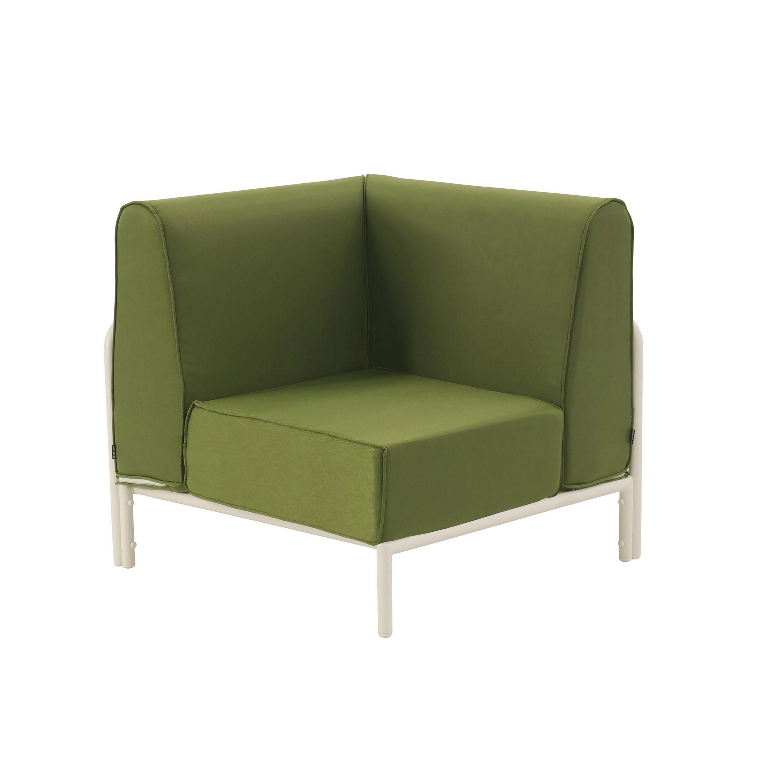 ECKSESSEL, Kakigrün - Grün, Textil (80/78/80cm) - Oviala