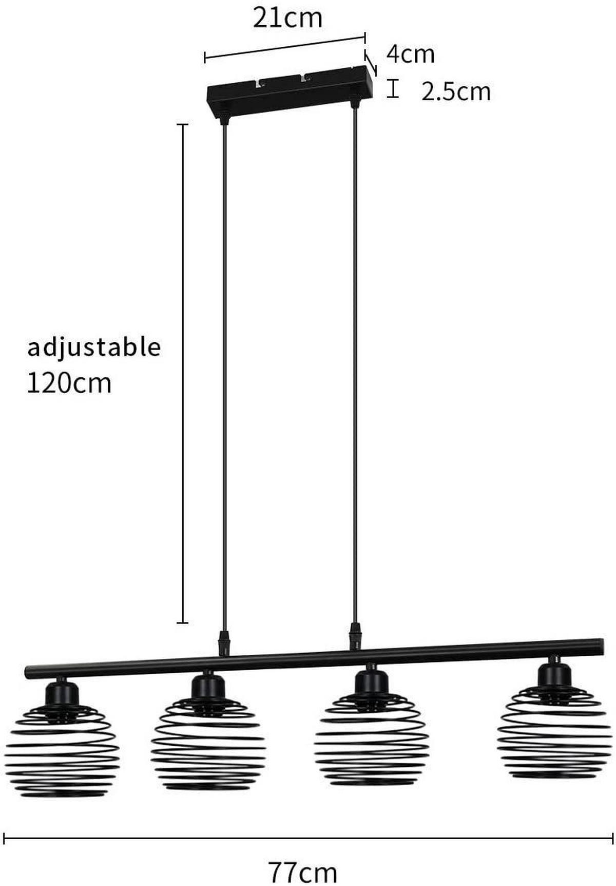 HÄNGELEUCHTE Federn 77/15/142 cm - Schwarz, Metall (77/15/142cm) - Nettlife