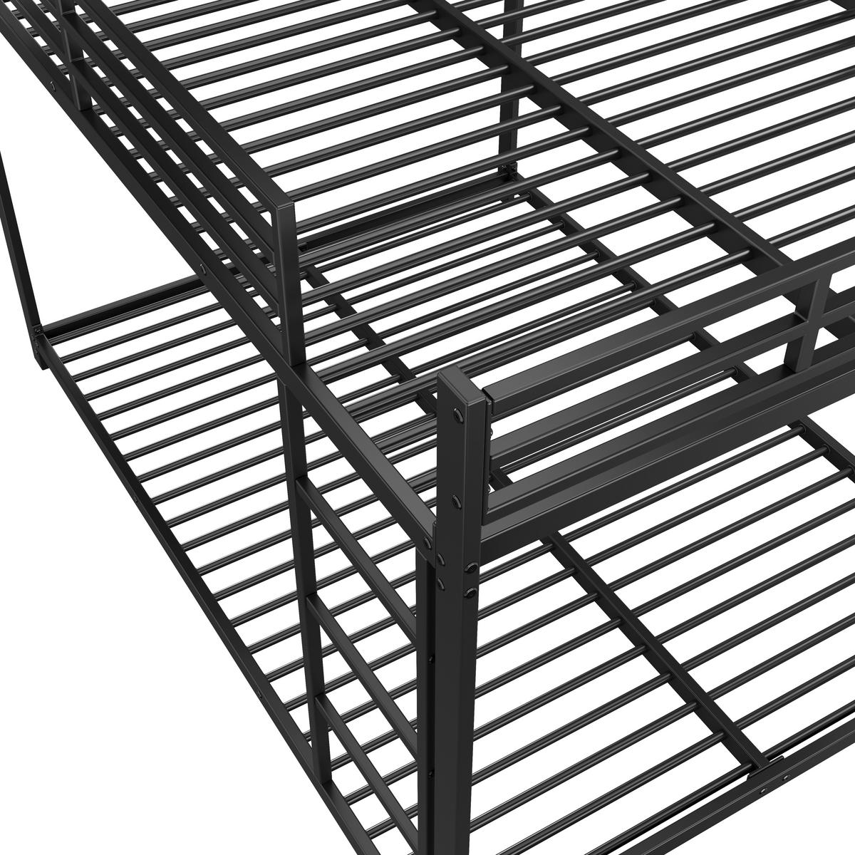 ETAGENBETT 140x200cm Schwarz Eisenbett klassische Form - Schwarz, Metall (140/200cm) - FLIEKS