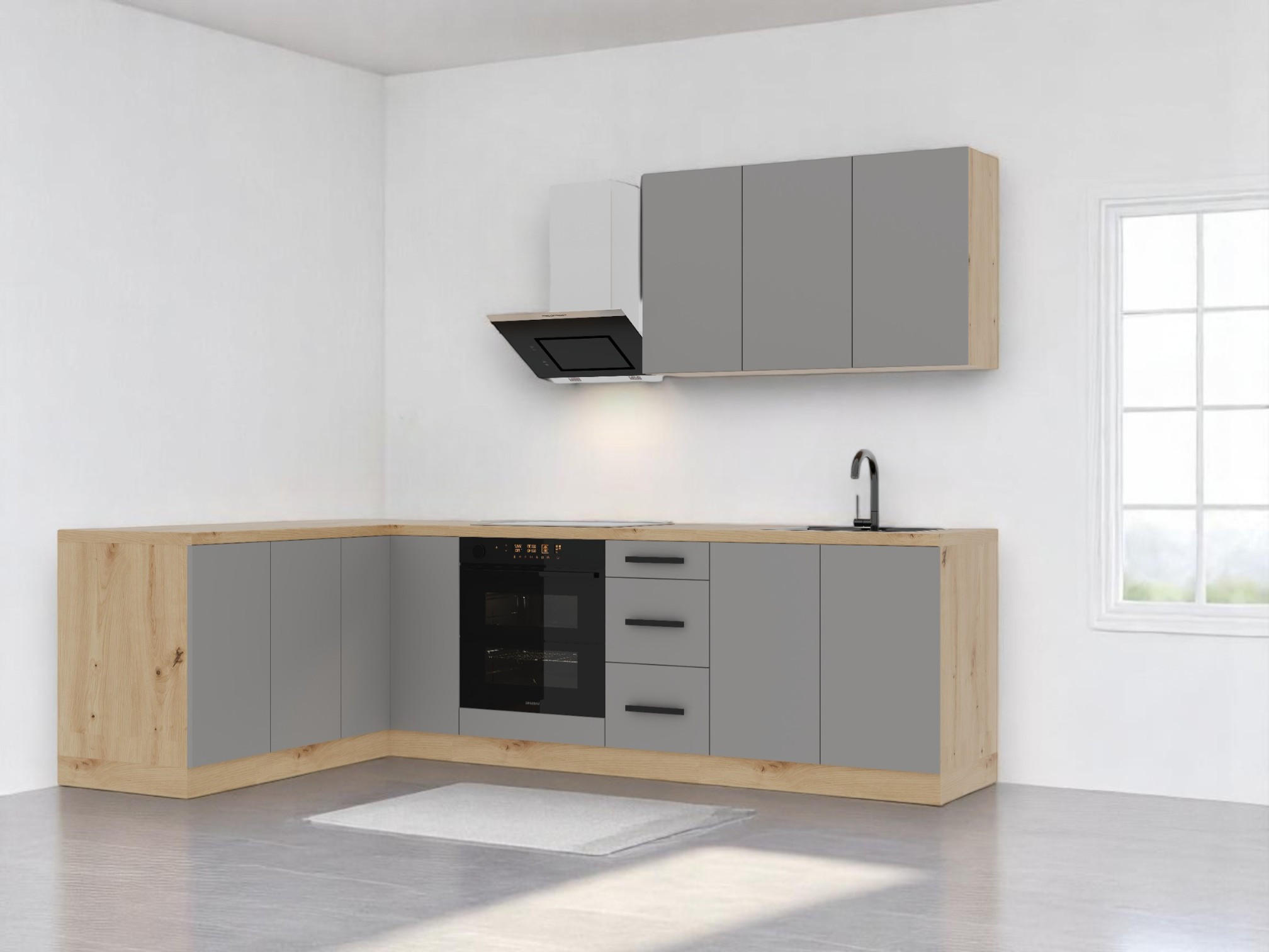 WINKELKÜCHE 270 cm Langen K99-M270 - Beige, Holz (270/212/170cm)
