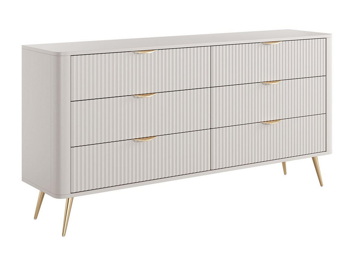 KOMMODE - 163.2 cm x 38 cm - holz - beige Elonaria - Beige, Holz/Metall (163/81/38cm) - Vente-Unique