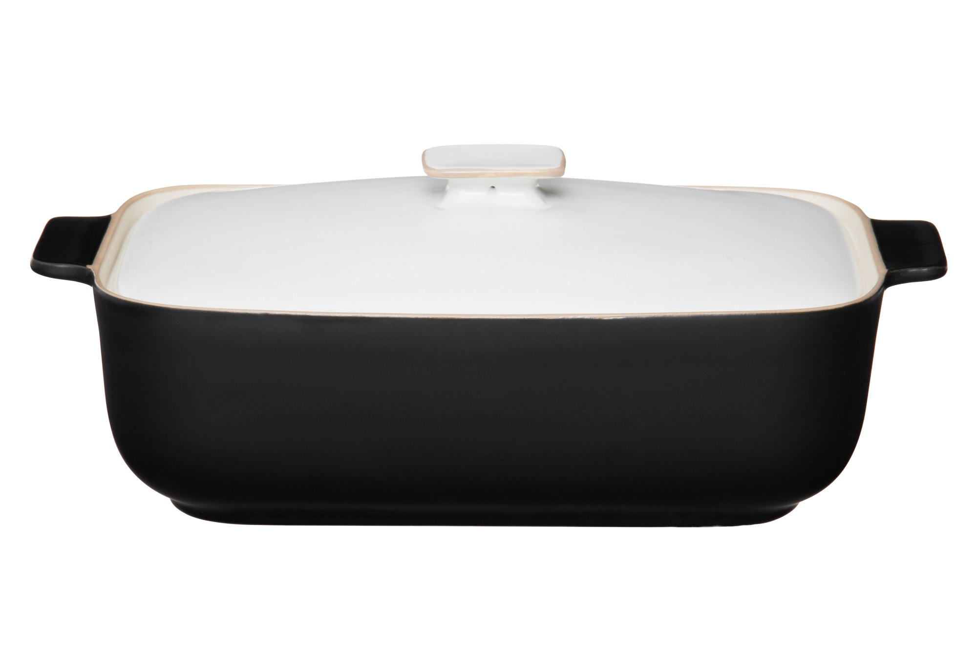 AUFLAUFFORM mit Deckel 31/18 cm - Schwarz, Keramik (31/11.5/18cm)