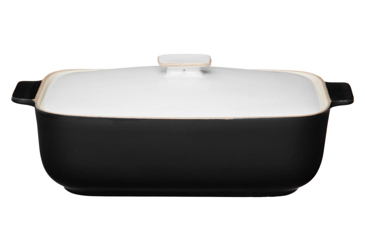 AUFLAUFFORM mit Deckel 31/18 cm - Schwarz, Keramik (31/11.5/18cm)