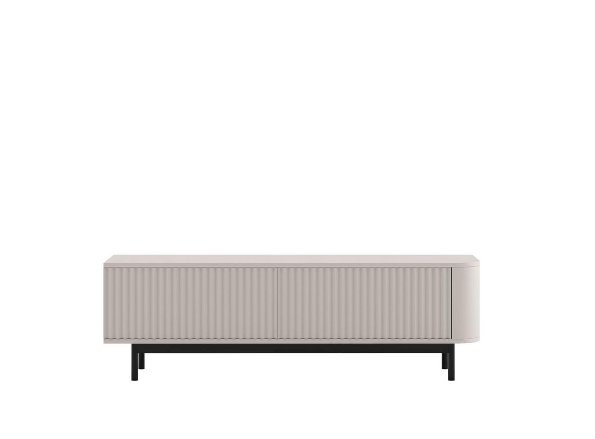 TV komoda Aurora mat kašmir 140 cm s crnim metalnim okvirom - boje kašmira/crna, drvni materijal/metal (140/44/35cm) - Meble Lindner