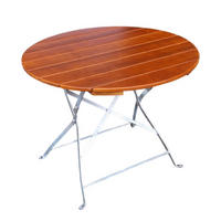 BIERGARTENTISCH BERGTAL 74x90x90cm Ø90cm Klappbar Eschenholz Schwarz/Braun 3 Personen - Braun, Holz (90/90/74cm) - CHEFGASTRO
