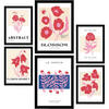 POSTER Set Mit 6 Blumen Blühen Natur Und Botanikdrucke Für Innenarchitektur A3 & A4 Schwarzer Rahmen - Schwarz, Papier (29/3cm) - Nacnic