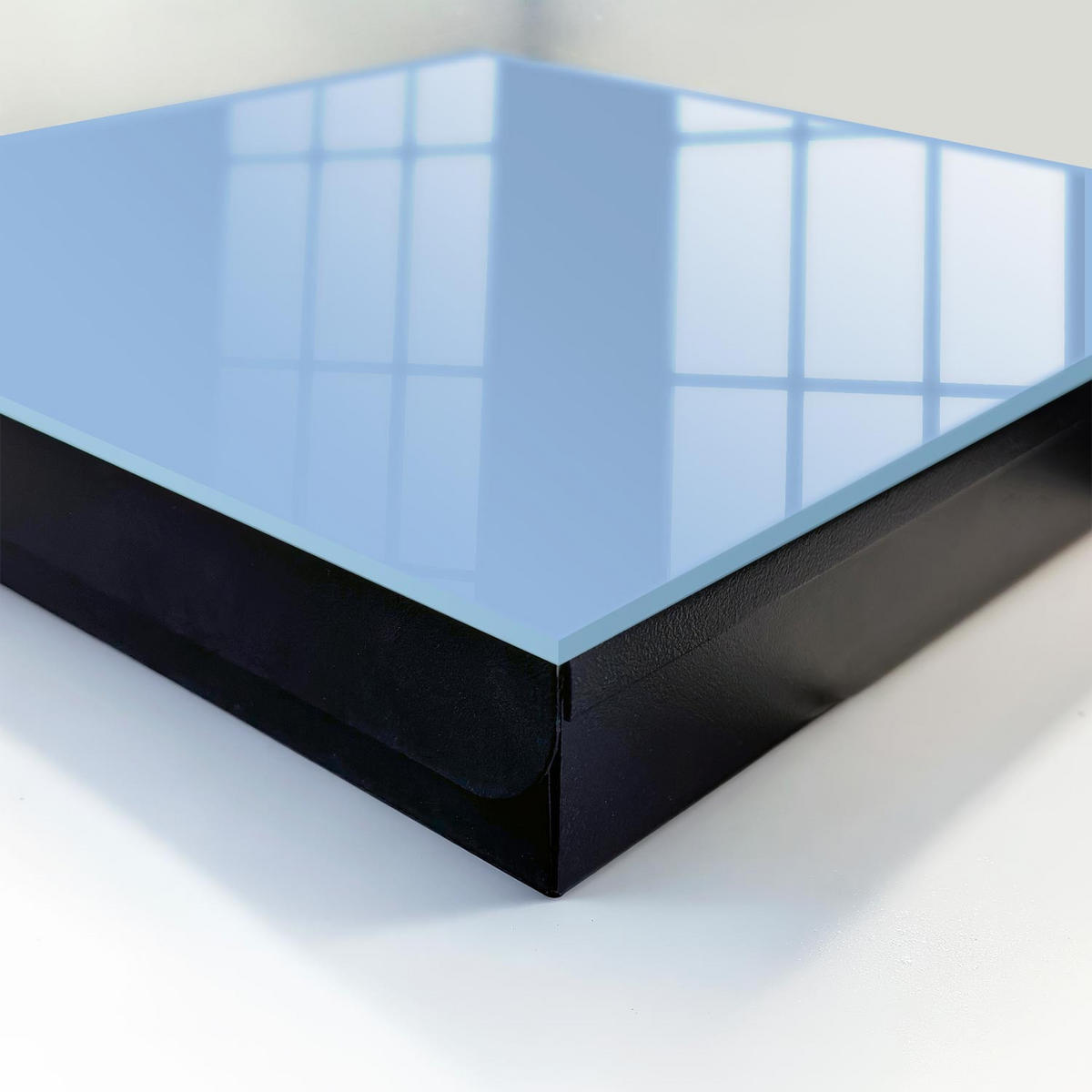 SCHLÜSSELBOX Schwarz 30x30 cm- Türöffnung nach rechts - Babyblau - Blau, Metall (30/30/5cm) - TULUP