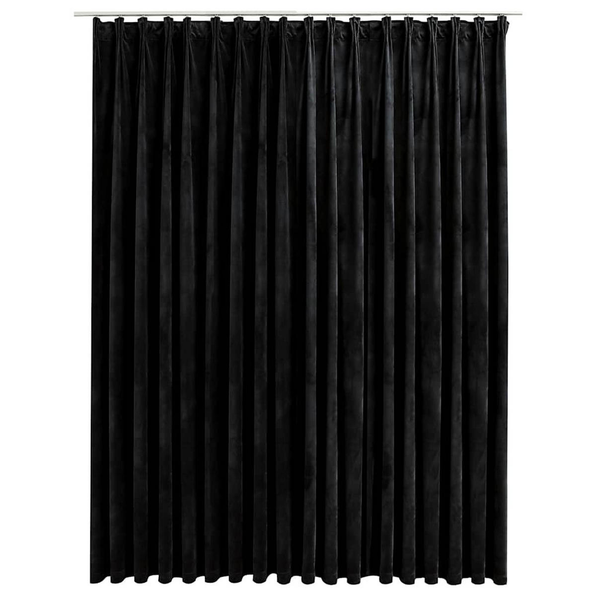 VERDUNKELUNGSVORHANG Mit Haken Samt Schwarz 290/245 Cm - Schwarz, Textil (290/245/1cm) - vidaXL