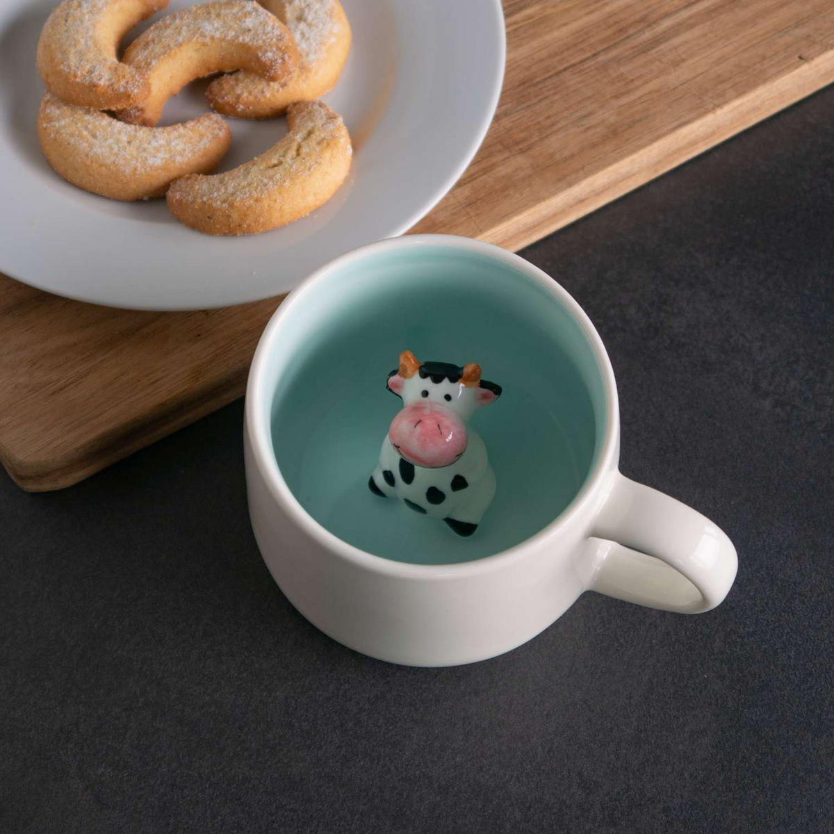 KAFFEETASSE 300ml 3D Cartoon - Weiß, Keramik (0.3L) - Intirilife