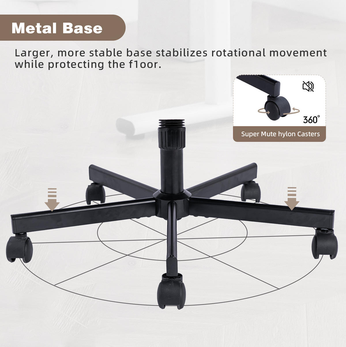 BÜROSTUHL höhenverstellbar drehbar ohne Armlehne Stoff Khaki - Braun, Kunststoff (25.2/33/21.5cm) - Meubliv