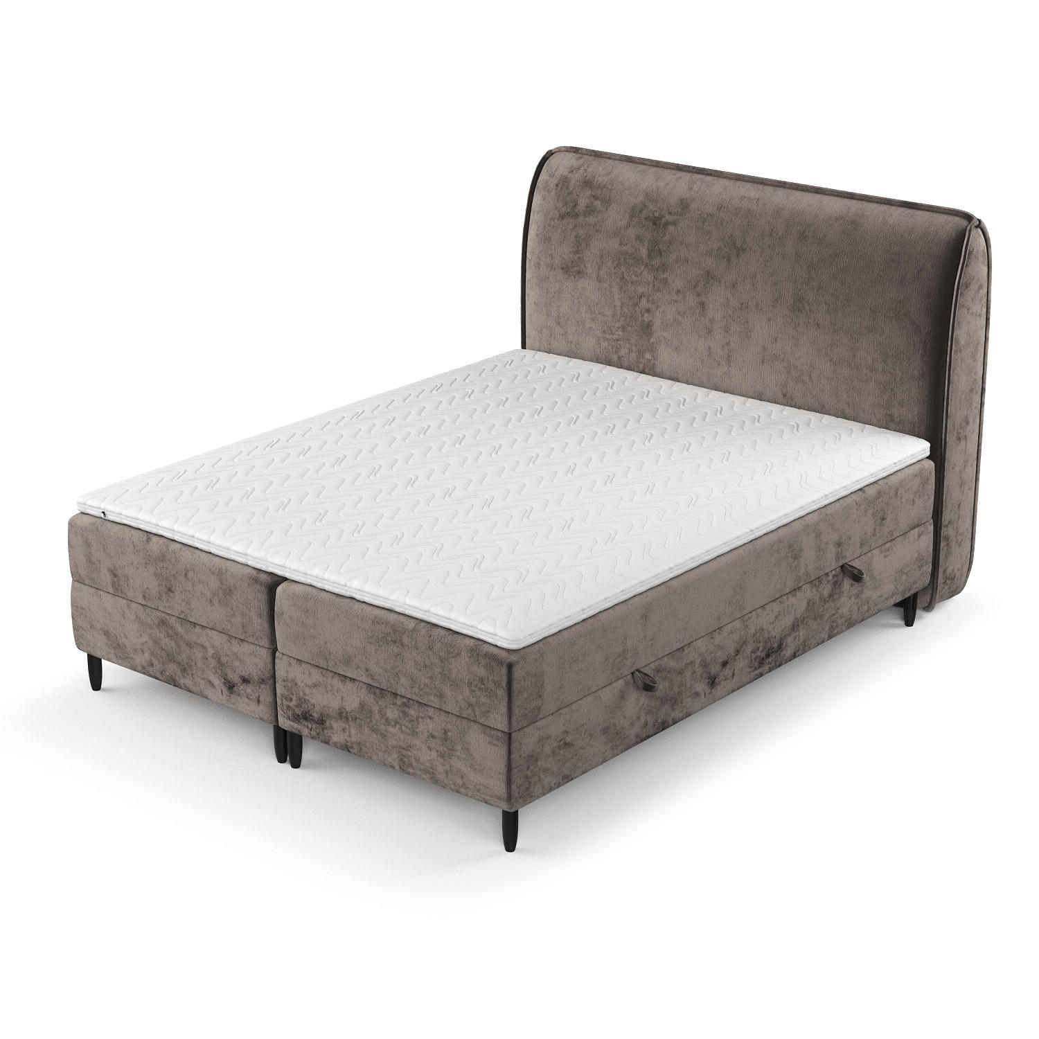 Thumbnail - AltaBeds Boxbett, Braun, Textil, Buche, Kiefer, H3, Höhe ca. 19 cm, 160x200 cm, Oeko-Tex® Standard 100, Handmade in Euro...