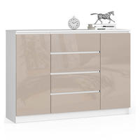 KOMMODE Weiß, Cappuccino Glanz 99/138/40 - Weiß, Holzwerkstoff (138/99/40cm) - RAUMHIRSCH FURNITURE