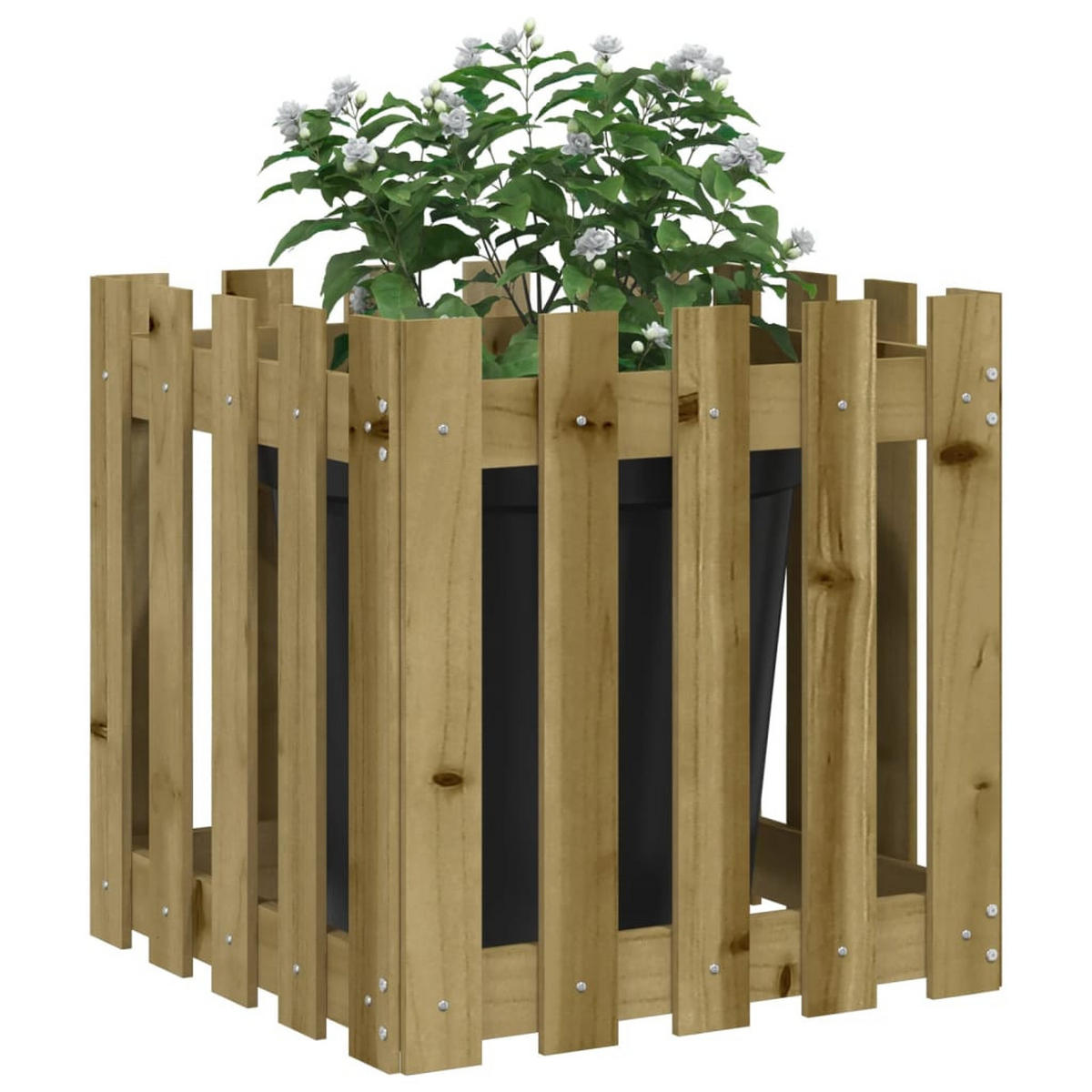 PFLANZKÜBEL Latten-Design 50x50x50 cm Kiefernholz Imprägniert - Braun, Holz (50/50/50cm)
