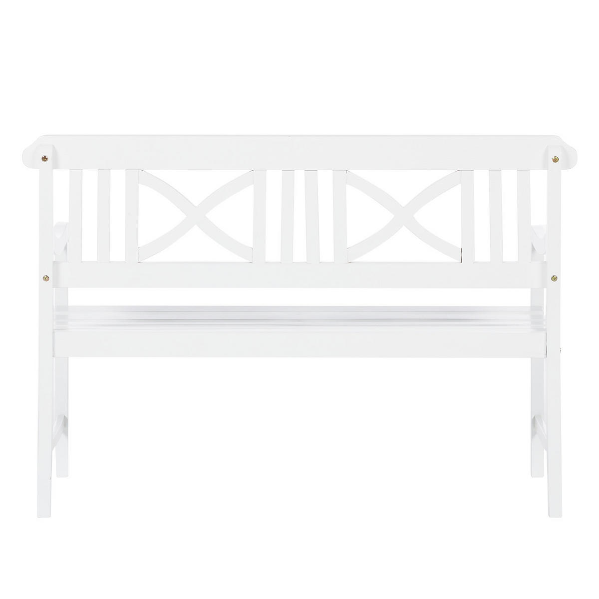 GARTENBANK - Akazie massiv - Weiß, Holz (128/88/60cm) - home24